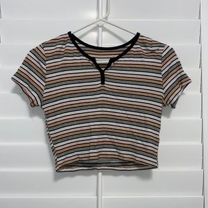 Striped cropped tee